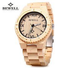 BEWELL Mens Wooden Wristwatch