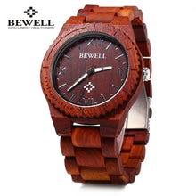 BEWELL Mens Wooden Wristwatch