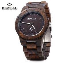 BEWELL Mens Wooden Wristwatch