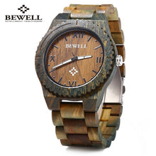 BEWELL Mens Wooden Wristwatch