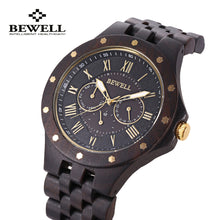 BEWELL Mens Business casual Wooden Watch