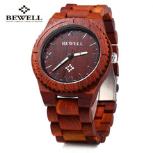 BEWELL Mens Wooden Watch