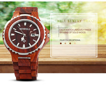 BEWELL 2017 Luxury Brand Wooden Men Quartz Watch with Luminous Hands