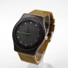 Mens Bamboo Watch with Leather Band