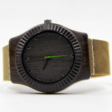 Mens Bamboo Watch with Leather Band