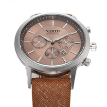 NORTH Luxury Mens Genuine Leather Band Analog Quartz Watch