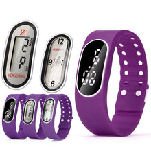3 IN 1 Womens Rubber LED LCD Quartz  Wrist Watch in 11 Colors
