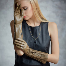 FIORETTO Women's Long Leather Gloves