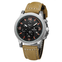 SENORS Men's Fashion Watch with Leather Band