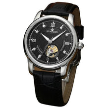SUNBLON Water Resistant Men's Automatic Mechanical Sport Casual Watch With Leather Band