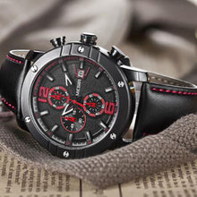 MEGIR Military Watch with Leather Strap